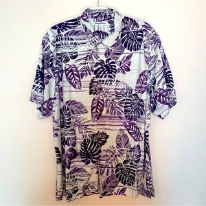 Tommy Bahama men’s leaves print silk camp shirt